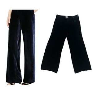 Ann Taylor Loft Velvet Wide-Leg Laura Pants Black Size 6